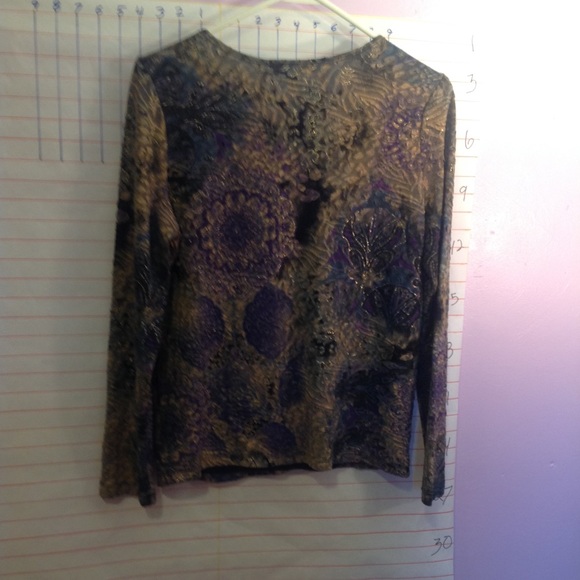 JM COLLECTION  1 piece layered look attached sweater set, M petite - Picture 5 of 7